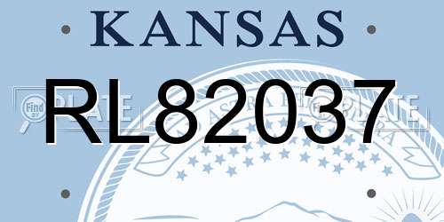 RL82037 Kansas License Plate