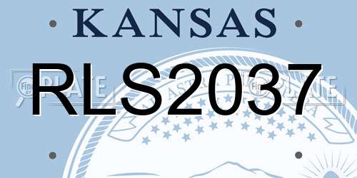 RLS2037 Kansas License Plate