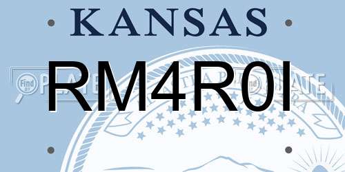 RM4R0I Kansas License Plate