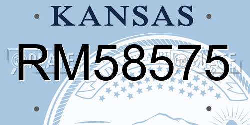 RM58575 Kansas License Plate