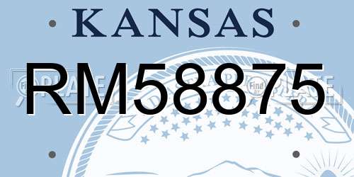 RM58875 Kansas License Plate