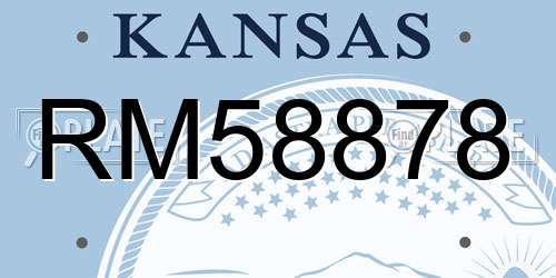 RM58878 Kansas License Plate