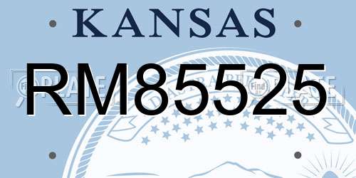 RM85525 Kansas License Plate