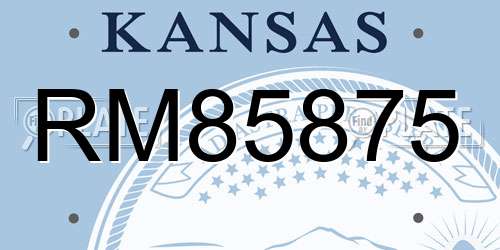 RM85875 Kansas License Plate