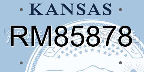 RM85878 Kansas License Plate