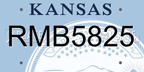 RMB5825 Kansas License Plate