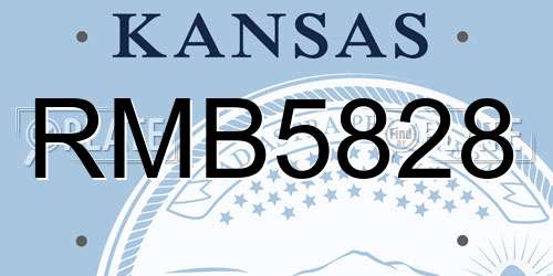 RMB5828 Kansas License Plate
