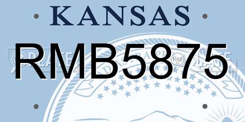 RMB5875 Kansas License Plate
