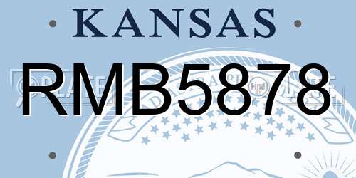 RMB5878 Kansas License Plate