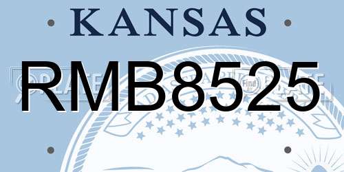 RMB8525 Kansas License Plate