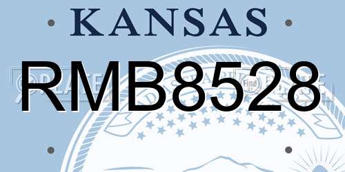 RMB8528 Kansas License Plate