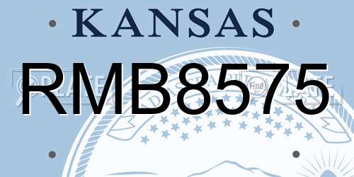 RMB8575 Kansas License Plate