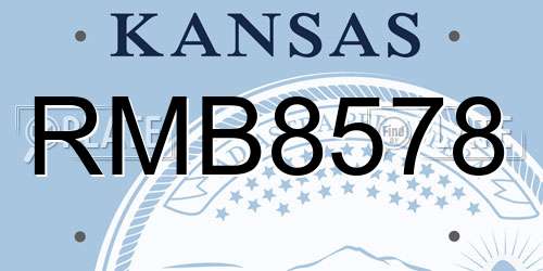 RMB8578 Kansas License Plate