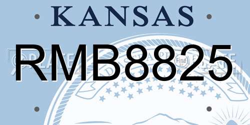 RMB8825 Kansas License Plate