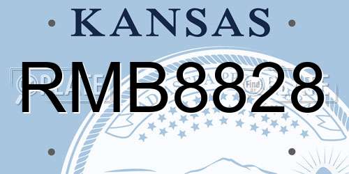 RMB8828 Kansas License Plate