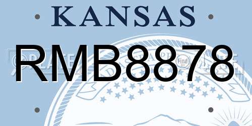 RMB8878 Kansas License Plate