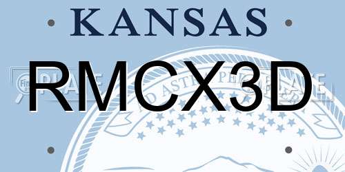 RMCX3D Kansas License Plate