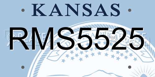 RMS5525 Kansas License Plate