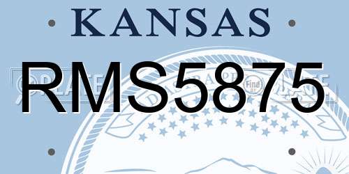 RMS5875 Kansas License Plate