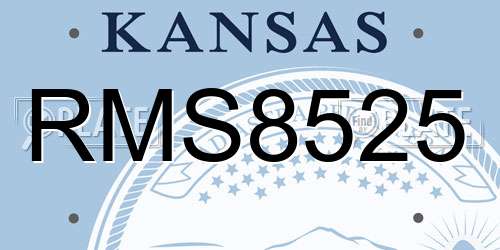 RMS8525 Kansas License Plate