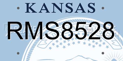 RMS8528 Kansas License Plate