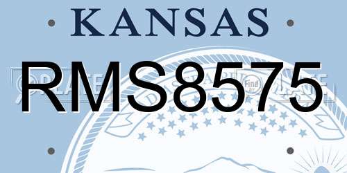 RMS8575 Kansas License Plate