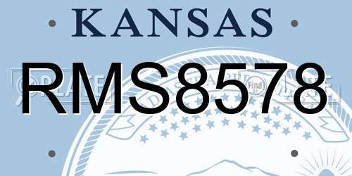 RMS8578 Kansas License Plate