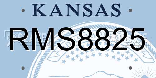 RMS8825 Kansas License Plate