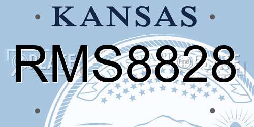 RMS8828 Kansas License Plate
