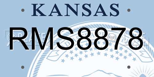 RMS8878 Kansas License Plate