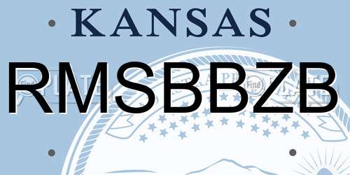RMSBBZB Kansas License Plate