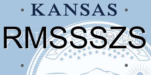 RMSSSZS Kansas License Plate