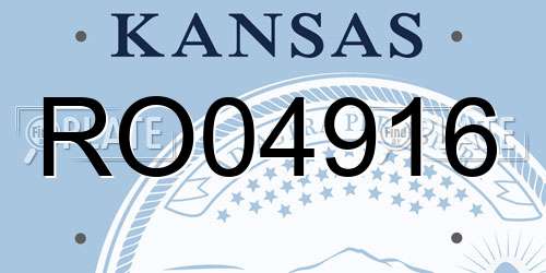 RO04916 Kansas License Plate