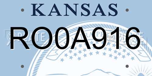 RO0A916 Kansas License Plate