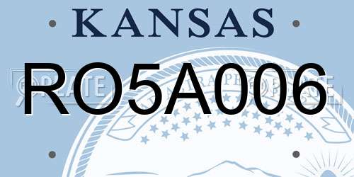 RO5A006 Kansas License Plate