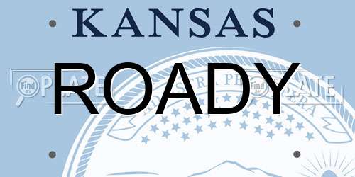 ROADY Kansas License Plate