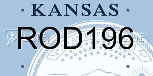 ROD196 Kansas License Plate