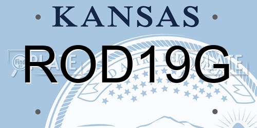ROD19G Kansas License Plate
