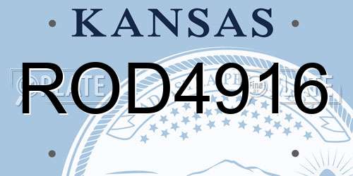 ROD4916 Kansas License Plate