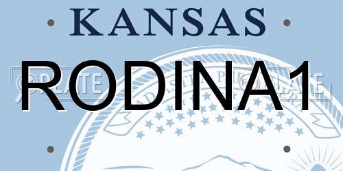 RODINA1 Kansas License Plate