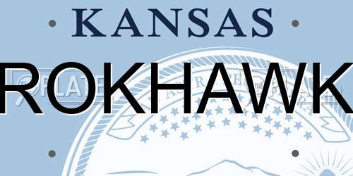 ROKHAWK Kansas License Plate