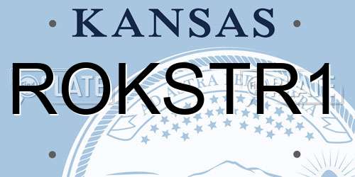 ROKSTR1 Kansas License Plate