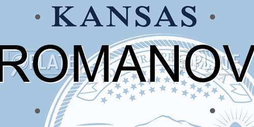 ROMANOV Kansas License Plate