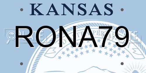 RONA79 Kansas License Plate