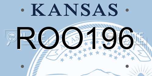 ROO196 Kansas License Plate