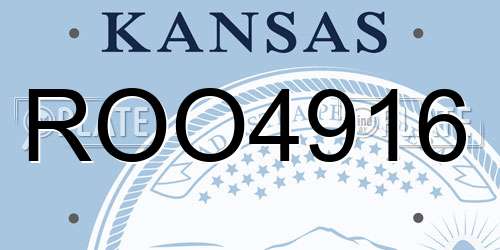 ROO4916 Kansas License Plate