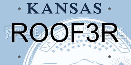 ROOF3R Kansas License Plate