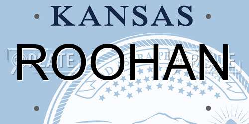 ROOHAN Kansas License Plate
