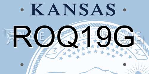 ROQ19G Kansas License Plate