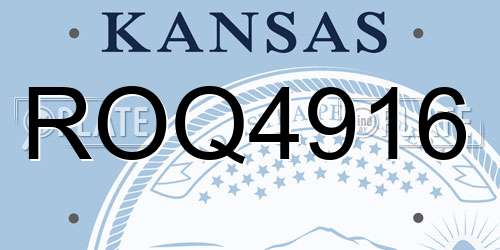 ROQ4916 Kansas License Plate